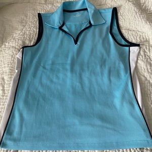Izod Light Blue Sleeveless Polo Top